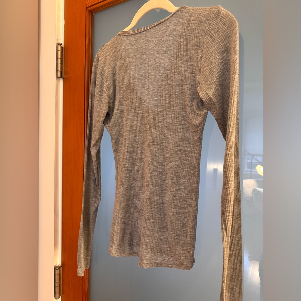 Whipped Henley in Heather Gray - Picture 4 of 4